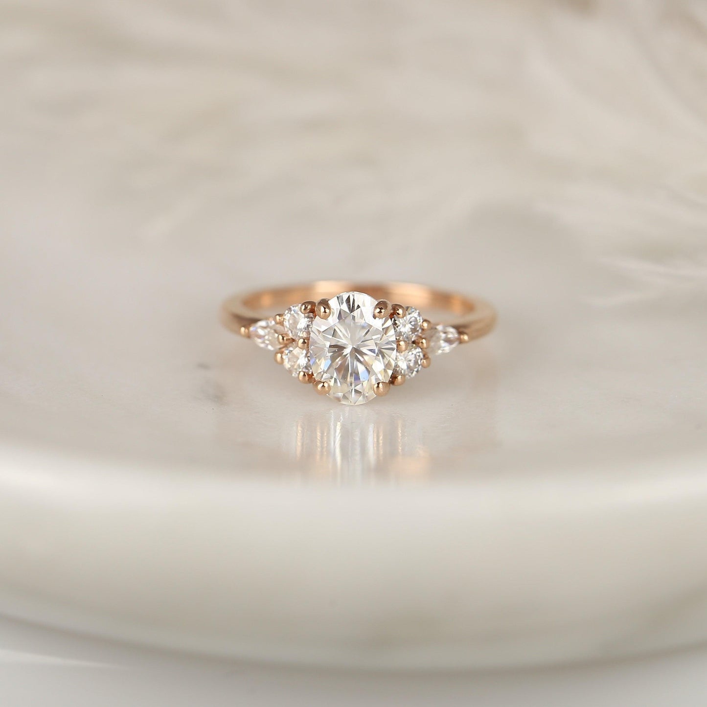 2 CT Emerald Pave Moissanite Engagement Ring