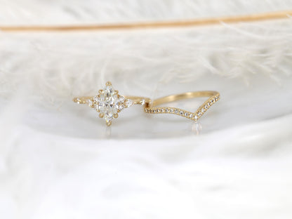 3.0 CT Elongated Cushion Solitaire Moissanite Diamond Bridal Ring Set