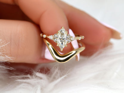 3.0 CT Elongated Cushion Solitaire Moissanite Diamond Bridal Ring Set