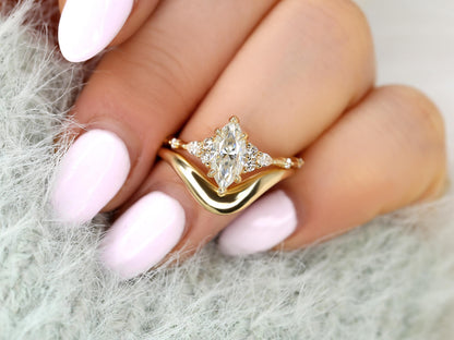 3.0 CT Elongated Cushion Solitaire Moissanite Diamond Bridal Ring Set