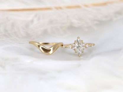 3.0 CT Elongated Cushion Solitaire Moissanite Diamond Bridal Ring Set