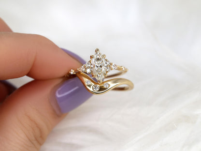 3.0 CT Elongated Cushion Solitaire Moissanite Diamond Bridal Ring Set