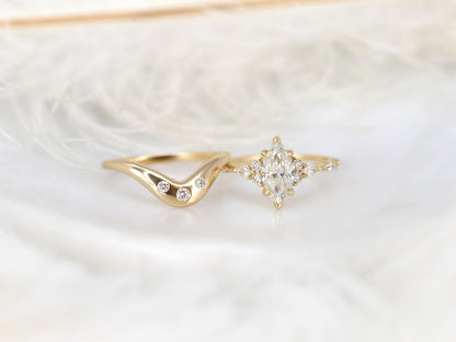 3.0 CT Elongated Cushion Solitaire Moissanite Diamond Bridal Ring Set