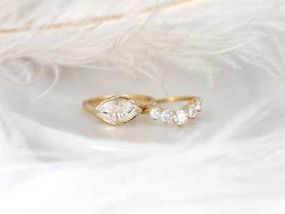 3.0 CT Elongated Cushion Solitaire Moissanite Diamond Bridal Ring Set
