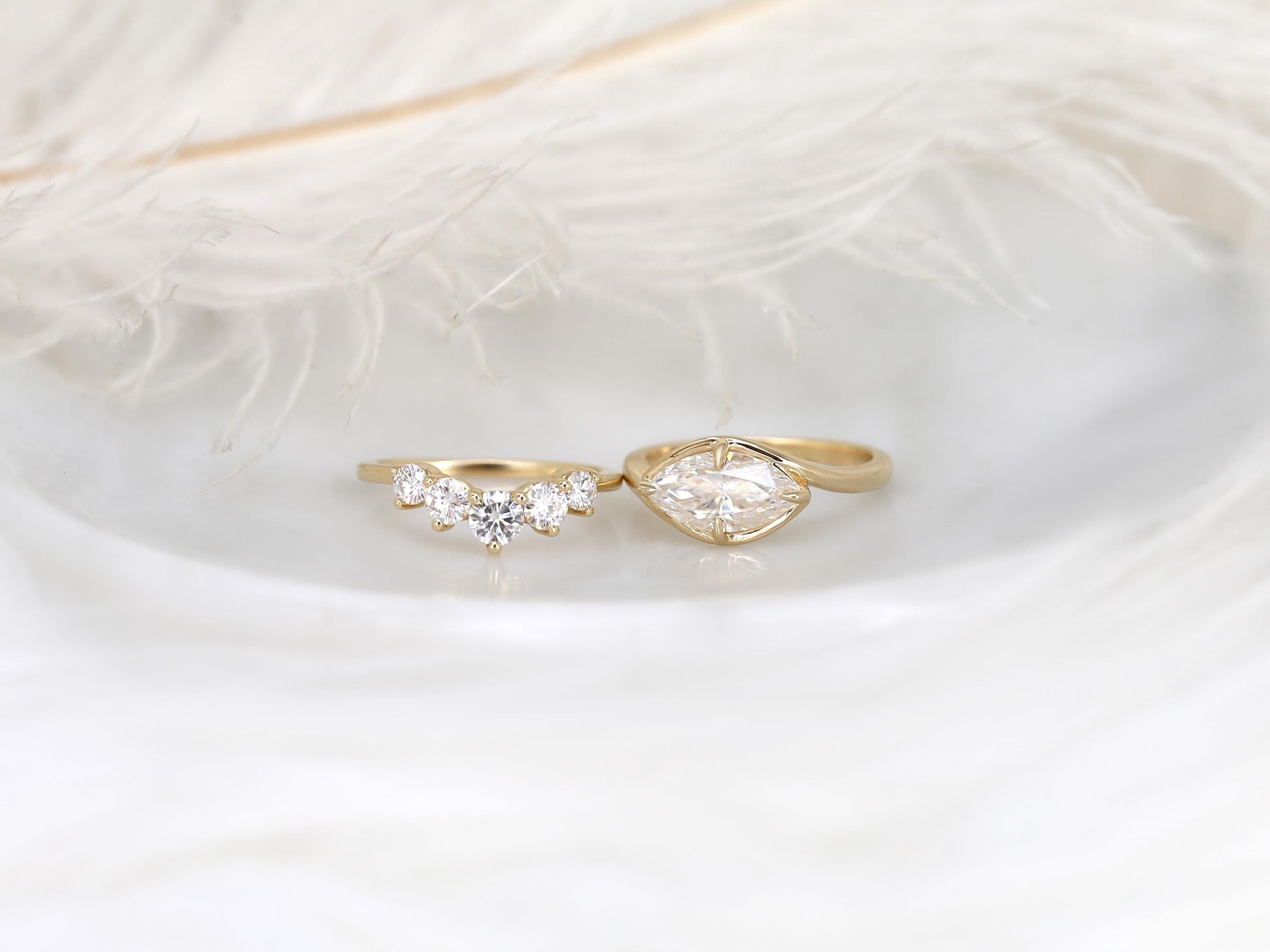 3.0 CT Elongated Cushion Solitaire Moissanite Diamond Bridal Ring Set