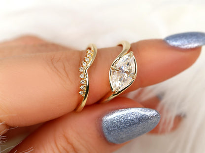 3.0 CT Elongated Cushion Solitaire Moissanite Diamond Bridal Ring Set