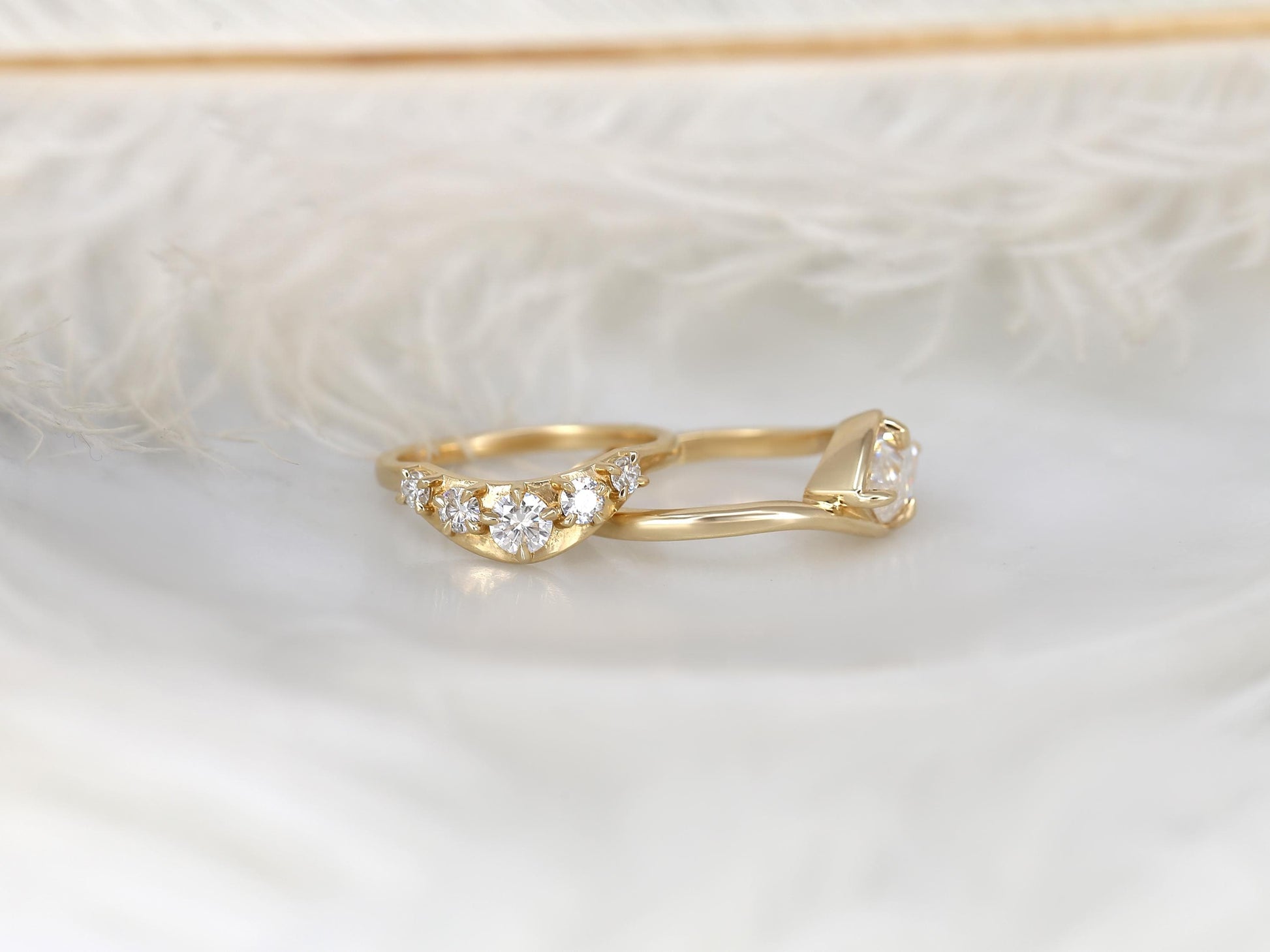 3.0 CT Elongated Cushion Solitaire Moissanite Diamond Bridal Ring Set