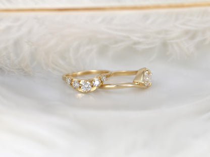 3.0 CT Elongated Cushion Solitaire Moissanite Diamond Bridal Ring Set
