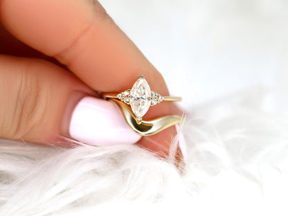 3.0 CT Elongated Cushion Solitaire Moissanite Diamond Bridal Ring Set