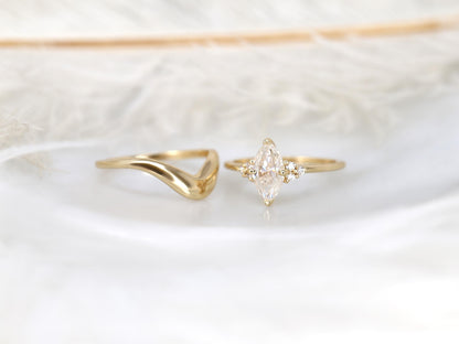 3.0 CT Elongated Cushion Solitaire Moissanite Diamond Bridal Ring Set