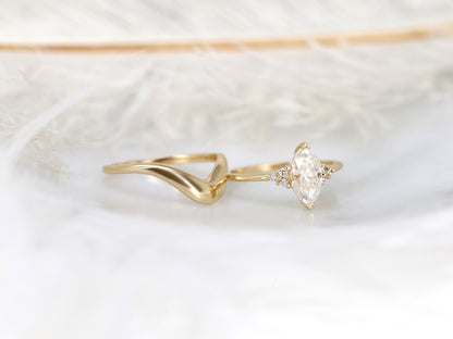 3.0 CT Elongated Cushion Solitaire Moissanite Diamond Bridal Ring Set