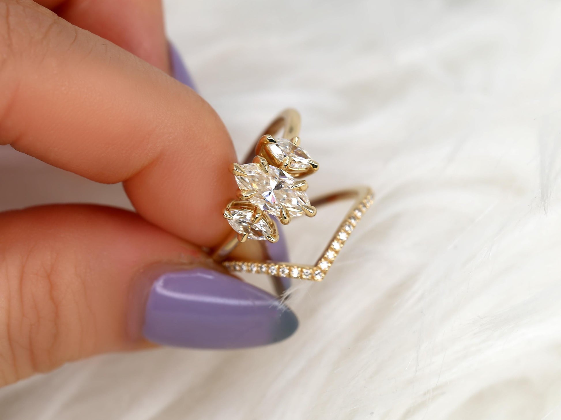3.0 CT Elongated Cushion Solitaire Moissanite Diamond Bridal Ring Set
