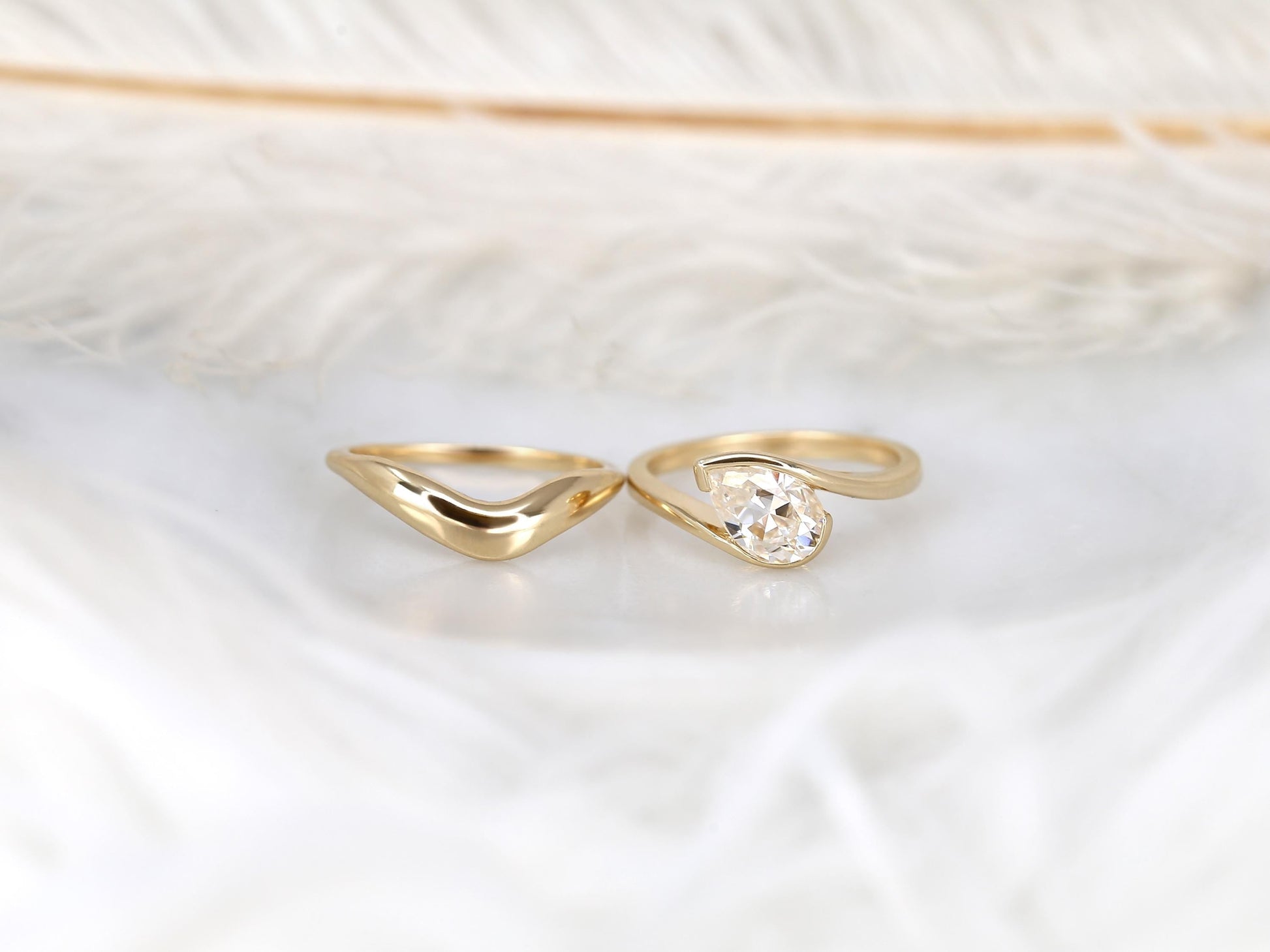 3.0 CT Elongated Cushion Solitaire Moissanite Diamond Bridal Ring Set