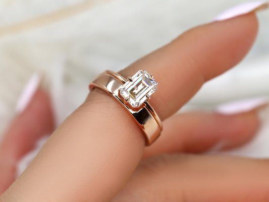 3.0 CT Elongated Cushion Solitaire Moissanite Diamond Bridal Ring Set