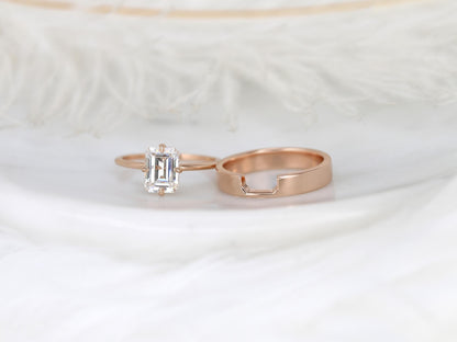 3.0 CT Elongated Cushion Solitaire Moissanite Diamond Bridal Ring Set