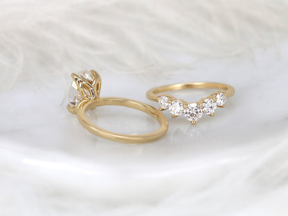3.0 CT Elongated Cushion Solitaire Moissanite Diamond Bridal Ring Set