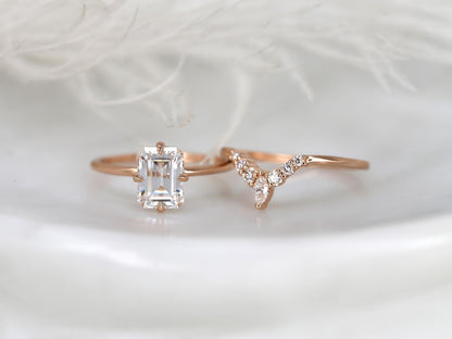 3.0 CT Elongated Cushion Solitaire Moissanite Diamond Bridal Ring Set