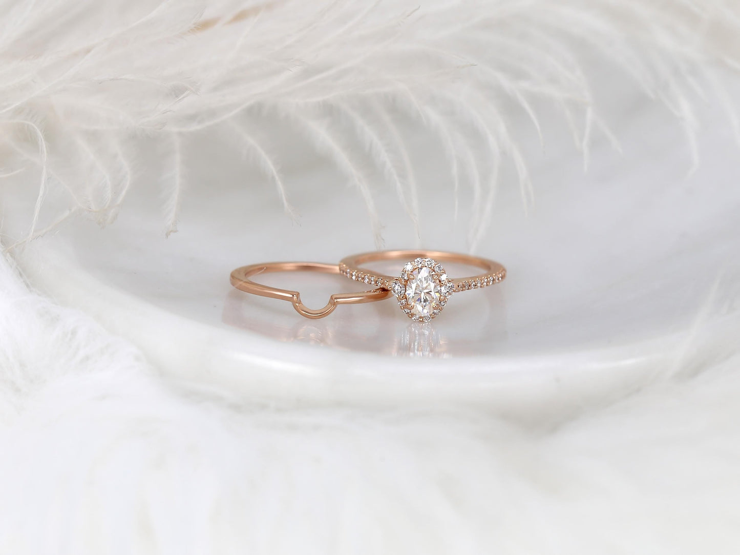 3.0 CT Elongated Cushion Solitaire Moissanite Diamond Bridal Ring Set