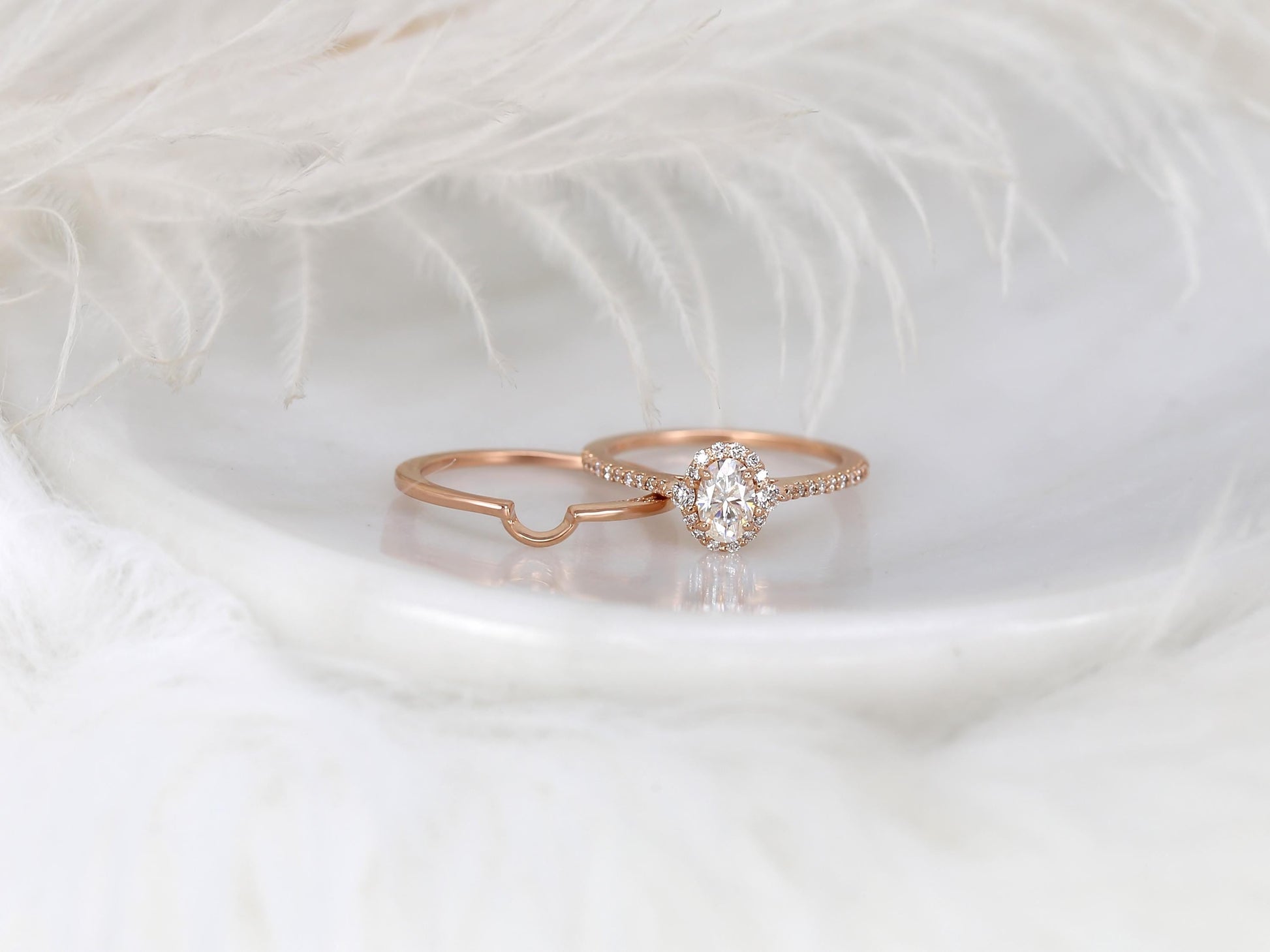 3.0 CT Elongated Cushion Solitaire Moissanite Diamond Bridal Ring Set