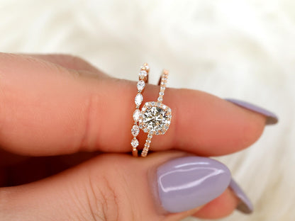 3.0 CT Elongated Cushion Solitaire Moissanite Diamond Bridal Ring Set