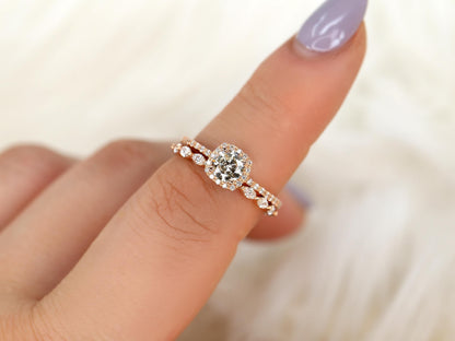 3.0 CT Elongated Cushion Solitaire Moissanite Diamond Bridal Ring Set