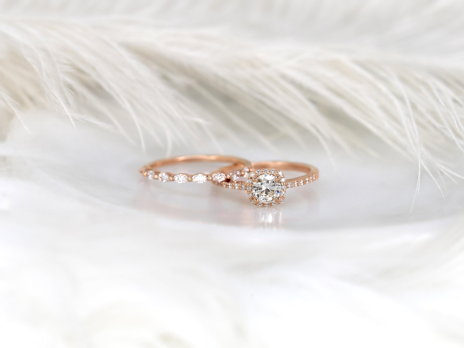 3.0 CT Elongated Cushion Solitaire Moissanite Diamond Bridal Ring Set