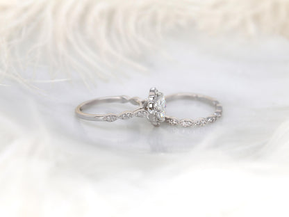 3.0 CT Elongated Cushion Solitaire Moissanite Diamond Bridal Ring Set
