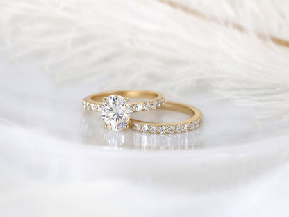 3.0 CT Elongated Cushion Solitaire Moissanite Diamond Bridal Ring Set