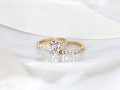 3.0 CT Elongated Cushion Solitaire Moissanite Diamond Bridal Ring Set
