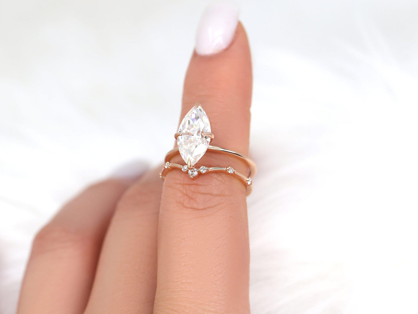 3.0 CT Elongated Cushion Solitaire Moissanite Diamond Bridal Ring Set