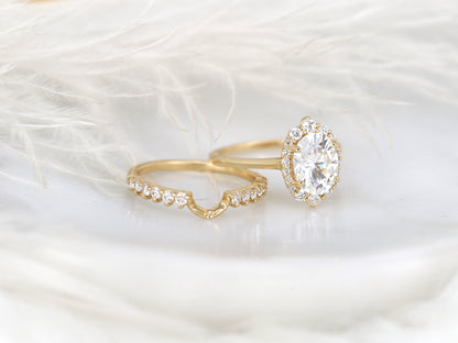 3.0 CT Elongated Cushion Solitaire Moissanite Diamond Bridal Ring Set