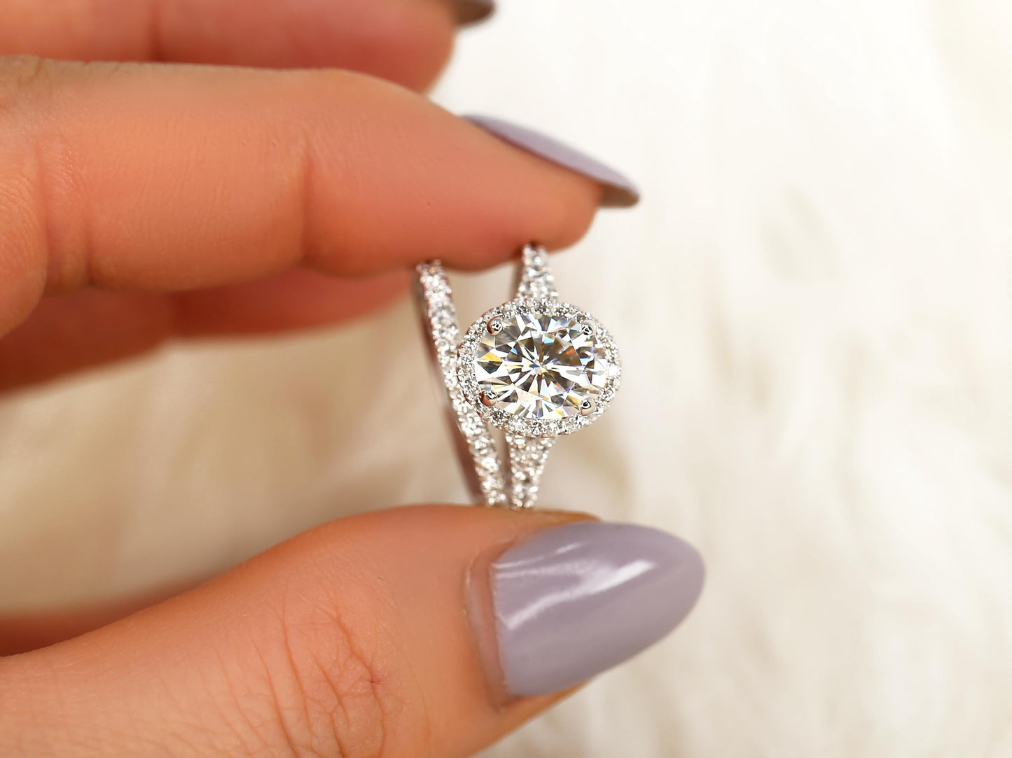 3.0 CT Elongated Cushion Solitaire Moissanite Diamond Bridal Ring Set