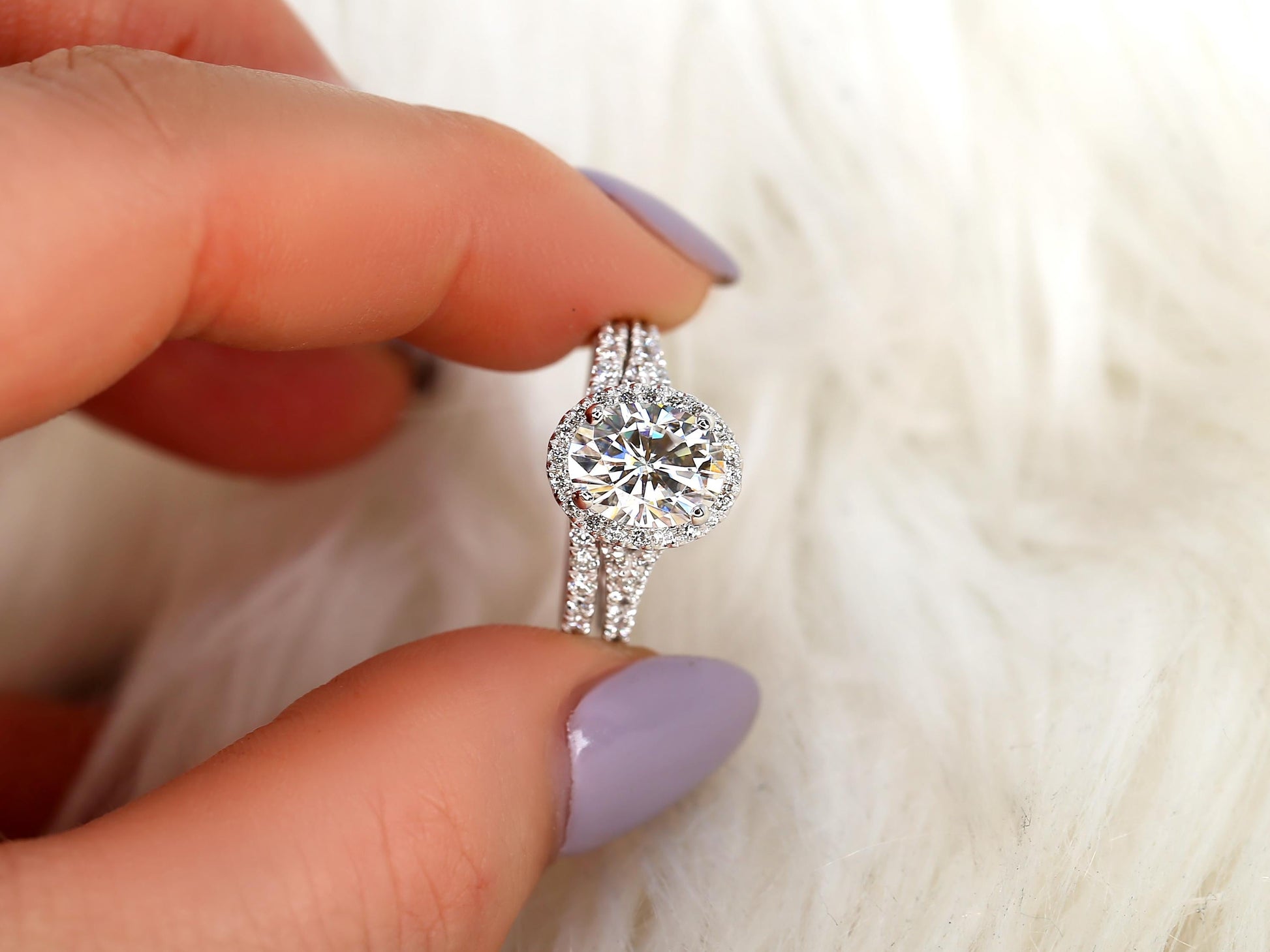 3.0 CT Elongated Cushion Solitaire Moissanite Diamond Bridal Ring Set