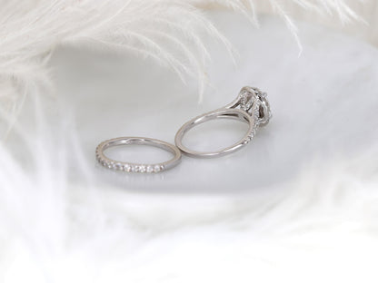 3.0 CT Elongated Cushion Solitaire Moissanite Diamond Bridal Ring Set
