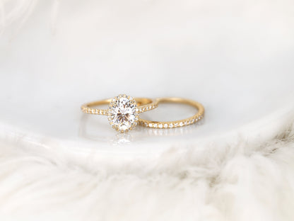 3.0 CT Elongated Cushion Solitaire Moissanite Diamond Bridal Ring Set