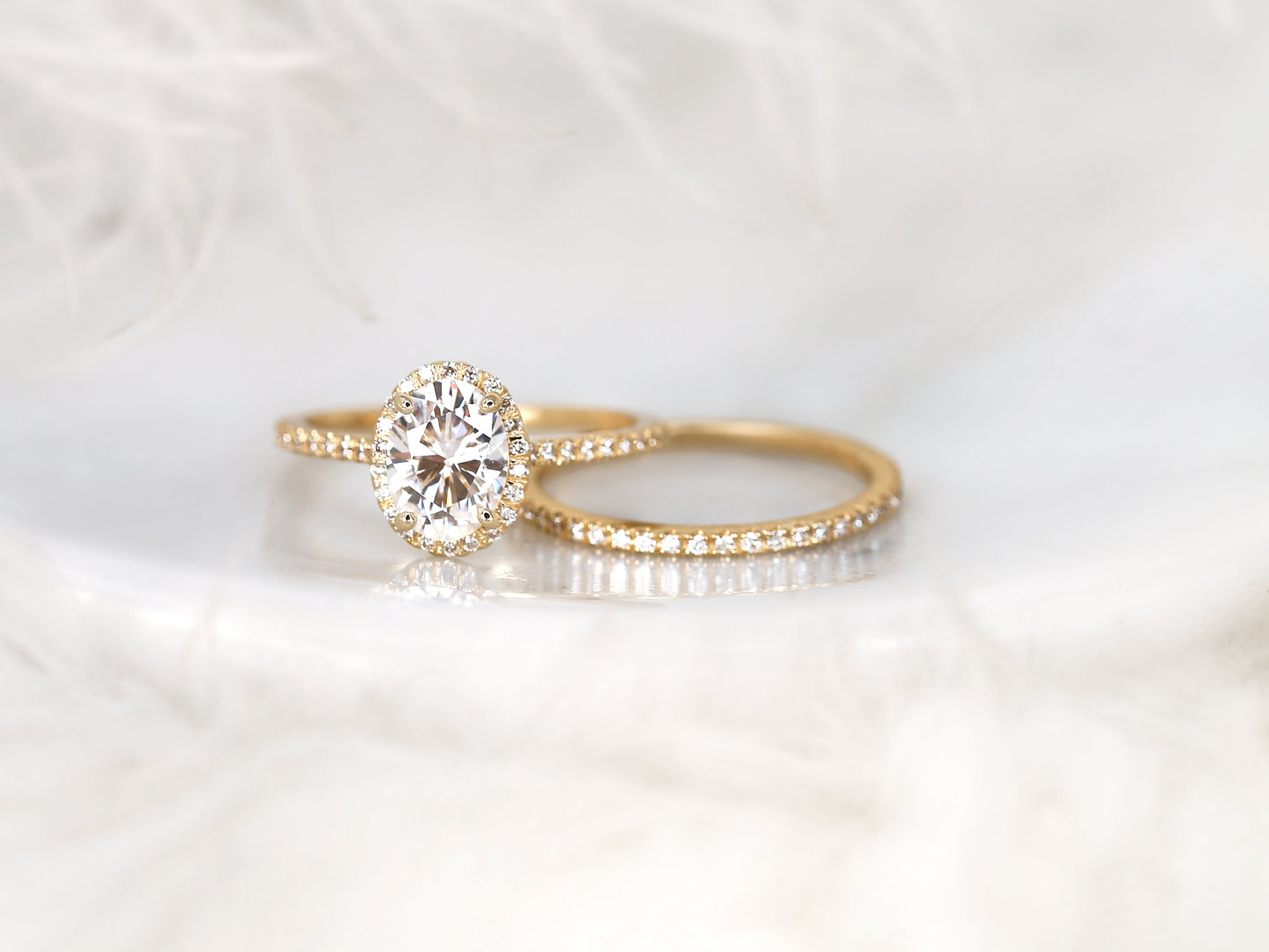 3.0 CT Elongated Cushion Solitaire Moissanite Diamond Bridal Ring Set