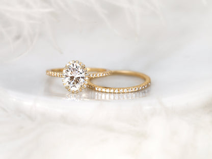 3.0 CT Elongated Cushion Solitaire Moissanite Diamond Bridal Ring Set