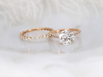 3.0 CT Elongated Cushion Solitaire Moissanite Diamond Bridal Ring Set