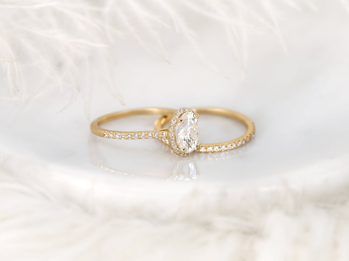 3.0 CT Elongated Cushion Solitaire Moissanite Diamond Bridal Ring Set