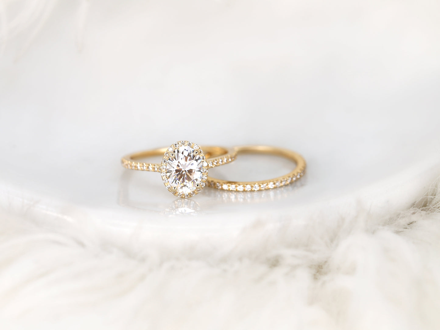 3.0 CT Elongated Cushion Solitaire Moissanite Diamond Bridal Ring Set