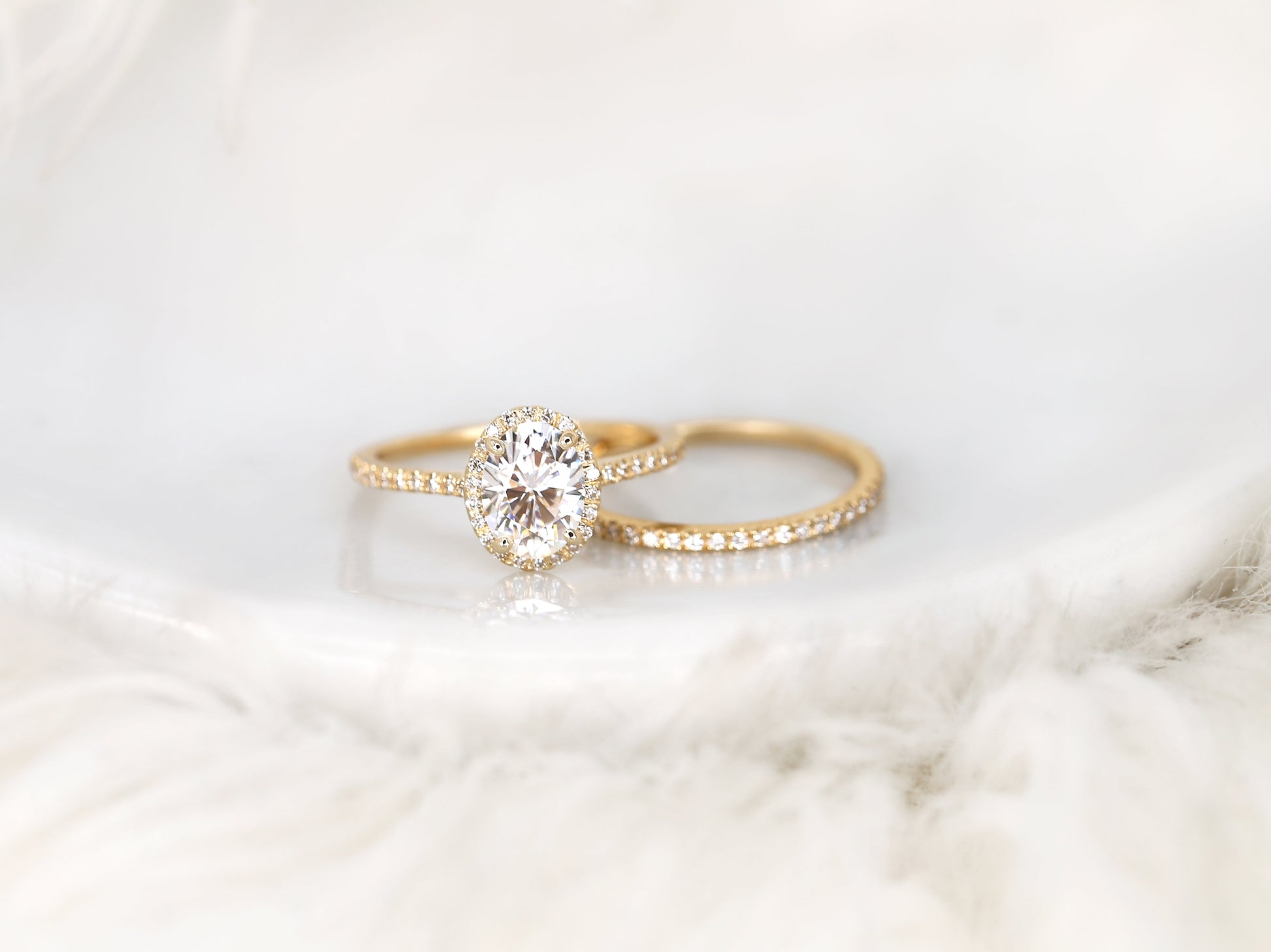 3.0 CT Elongated Cushion Solitaire Moissanite Diamond Bridal Ring Set