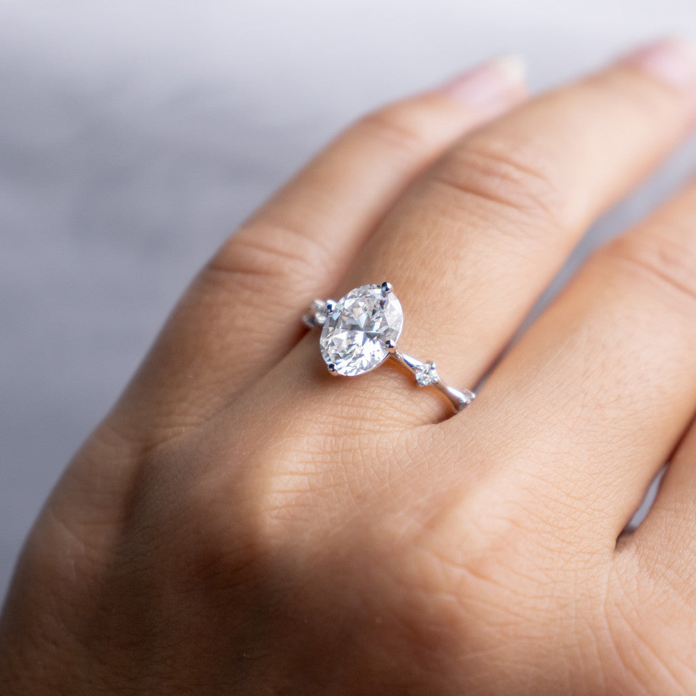 2 CT Round Three Stones Lab Grown Diamond Engagement Ring