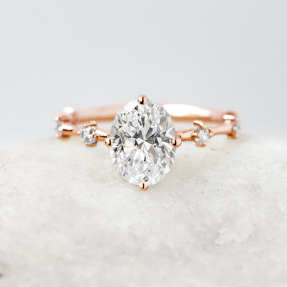 2 CT Round Three Stones Lab Grown Diamond Engagement Ring