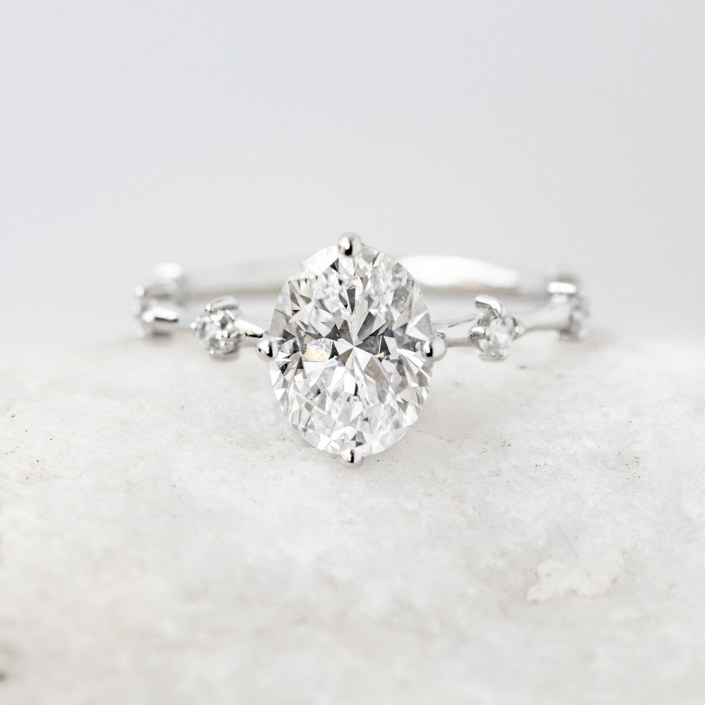 2 CT Round Three Stones Lab Grown Diamond Engagement Ring