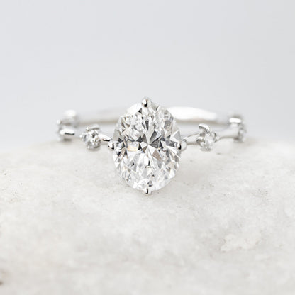 2 CT Round Three Stones Lab Grown Diamond Engagement Ring