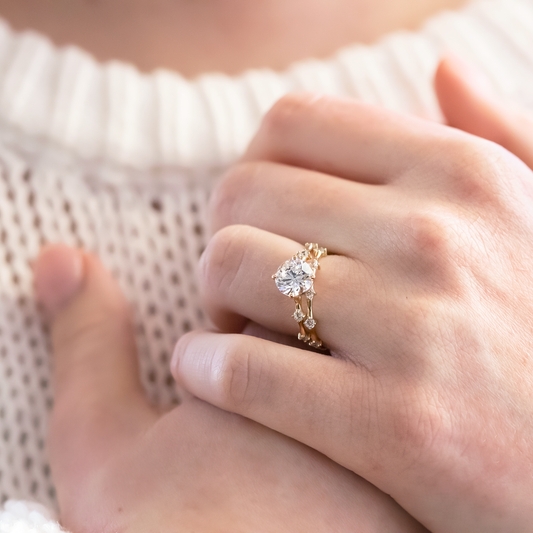 2 CT Round Three Stones Lab Grown Diamond Engagement Ring