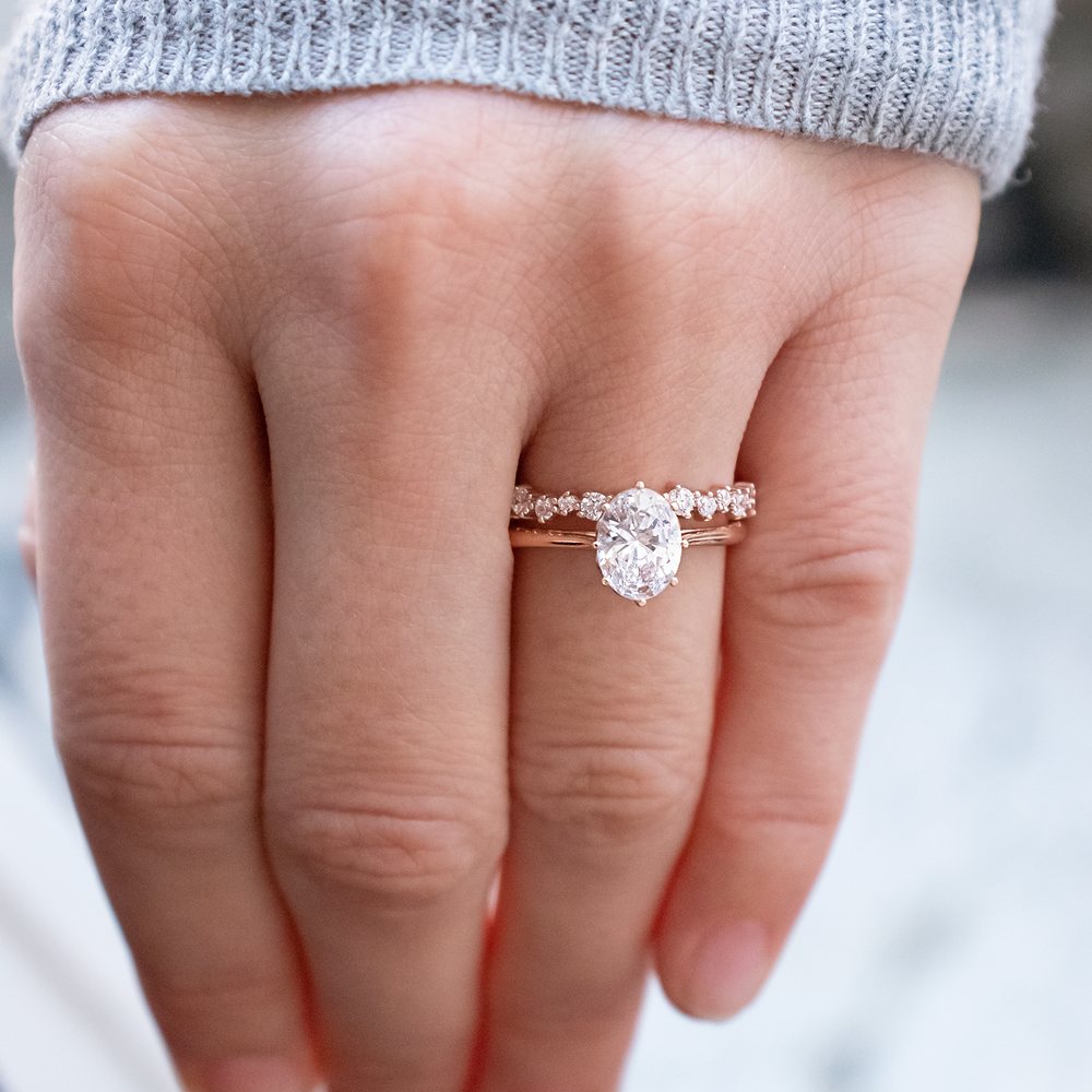 2 CT Round Three Stones Lab Grown Diamond Engagement Ring