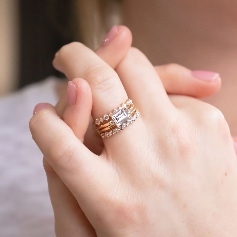 2 CT Round Three Stones Lab Grown Diamond Engagement Ring