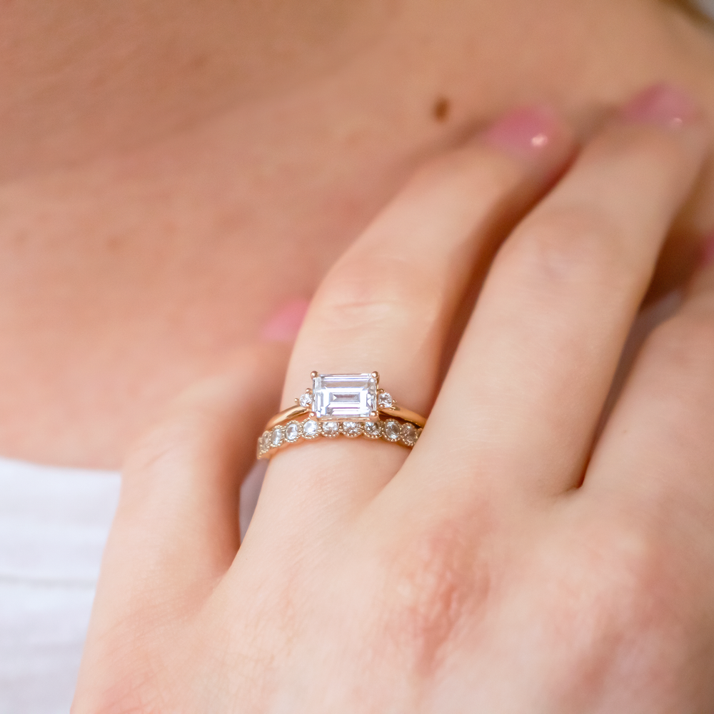 2 CT Round Three Stones Lab Grown Diamond Engagement Ring