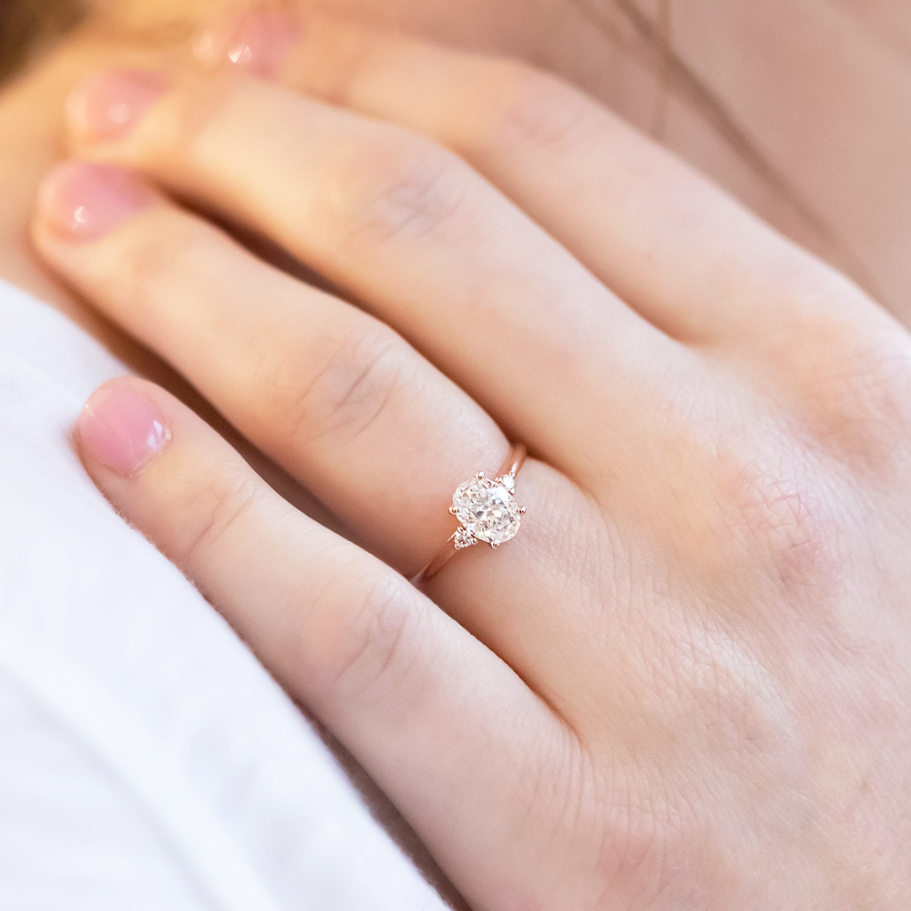 2 CT Round Three Stones Lab Grown Diamond Engagement Ring